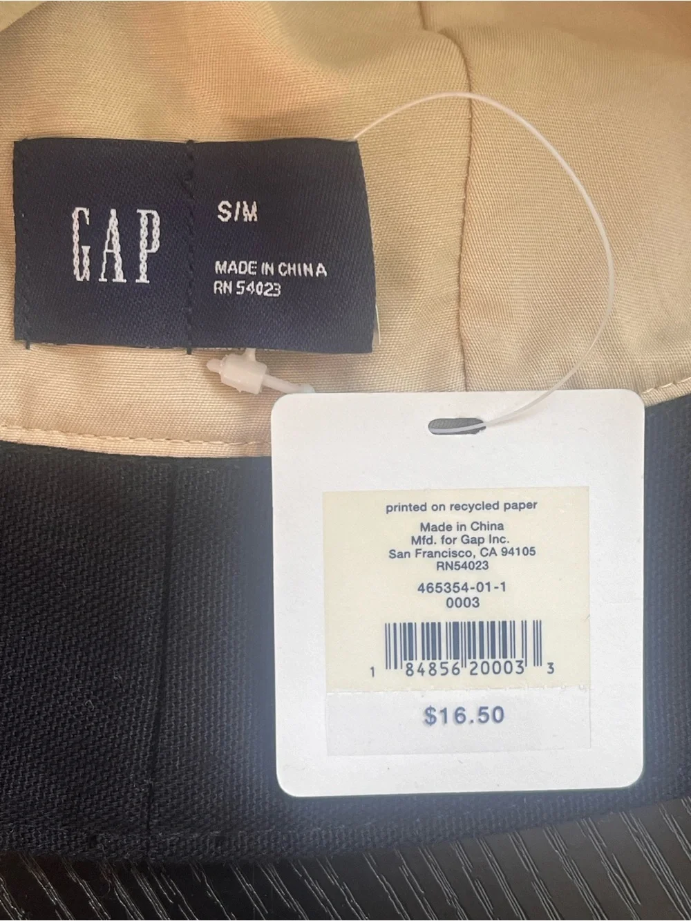 Gap Kids Bucket Hat Black Cotton Twill Black Nautical Summer Preppy NWT